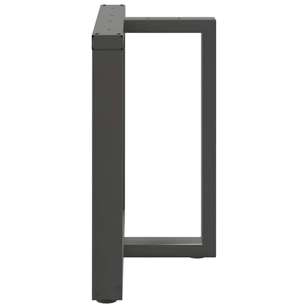 Pés para mesa de jantar em forma de t, 2 peças, antracite, 70x35x(72-73) cm, aço