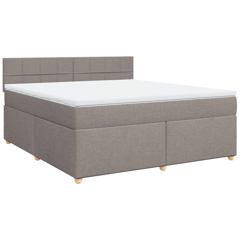 Cama com molas/colchão 180x200 cm tecido castanho-acinzentado