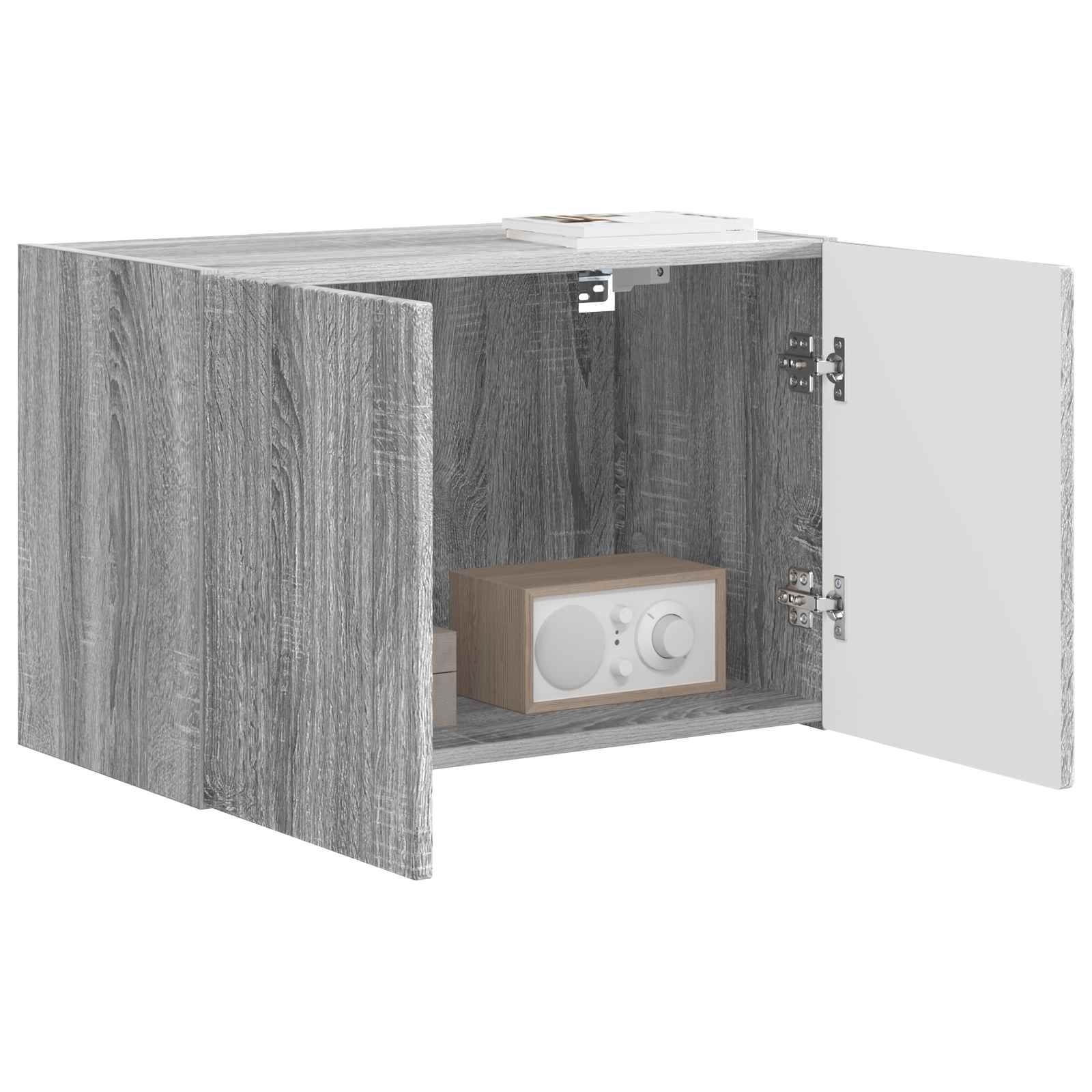Armário de TV de parede 59,5 x 31 x 40 cm cinza sonoma