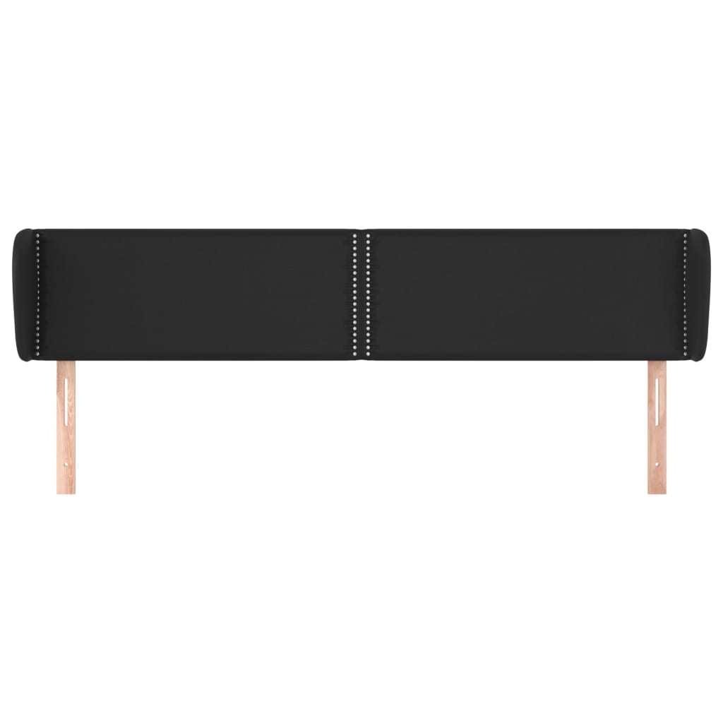 Cabeceira cama abas couro artificial 203x23x78/88 cm preto