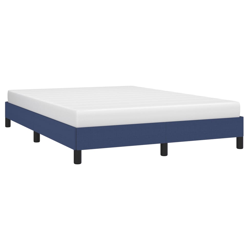 Estrutura de cama sem colchão 140x190 cm tecido azul