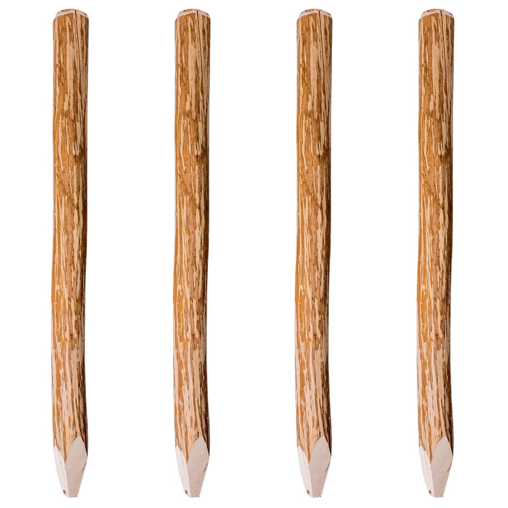 Postes/estacas cerca 4 pcs 120 cm madeira de aveleira