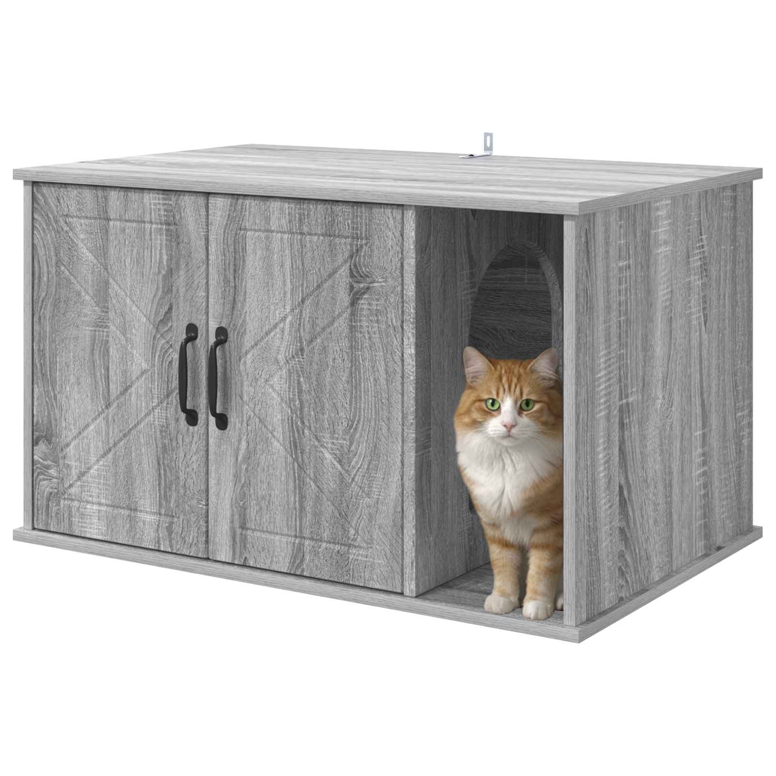 Casa para gatos cinza sonoma 85 x 55 x 50,5 cm