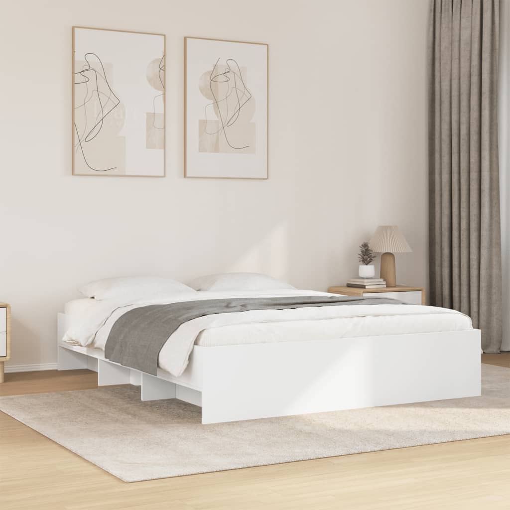Estrutura de cama 150x200 cm derivados de madeira branco