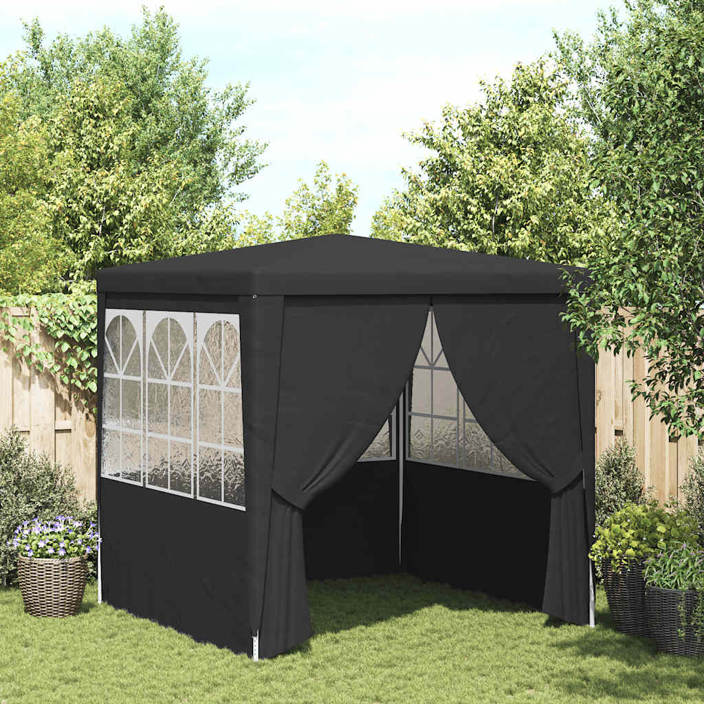 Tenda festas com paredes laterais 2,5x2,5m 90g/m² antracite