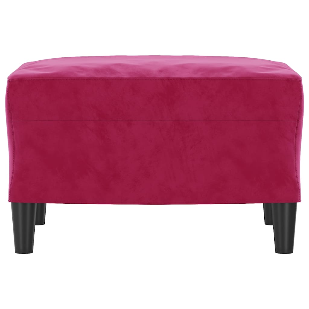 Apoio de pés 60x50x41 cm veludo vermelho tinto