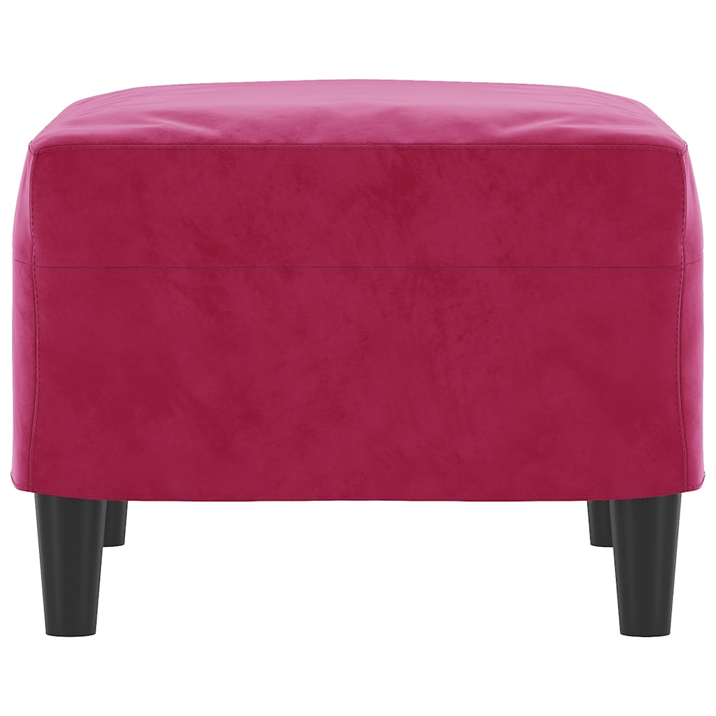 Apoio de pés 60x50x41 cm veludo vermelho tinto
