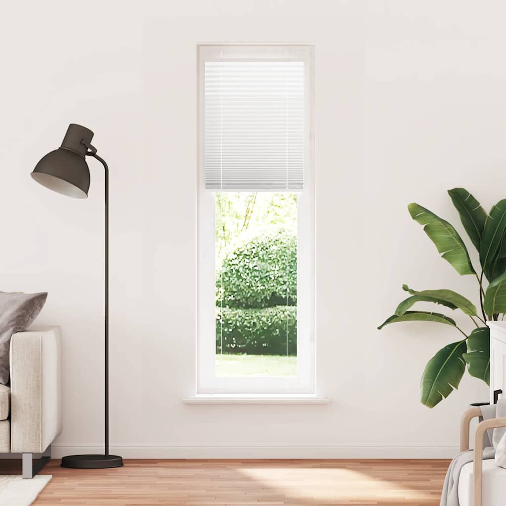 Branco plissada cega 65x200 cm largura tecido 64,4 cm poliéster