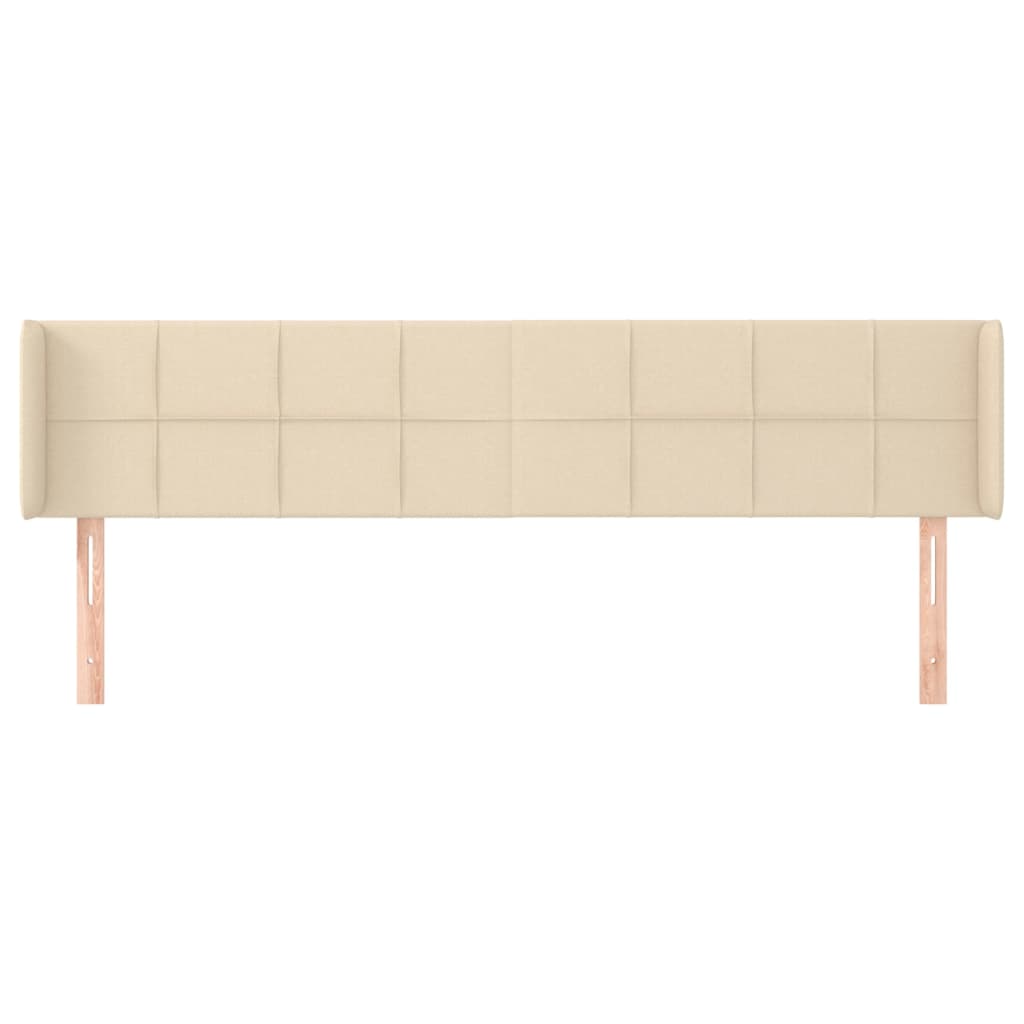 Cabeceira de cama c/ abas tecido 183x16x78/88 cm creme
