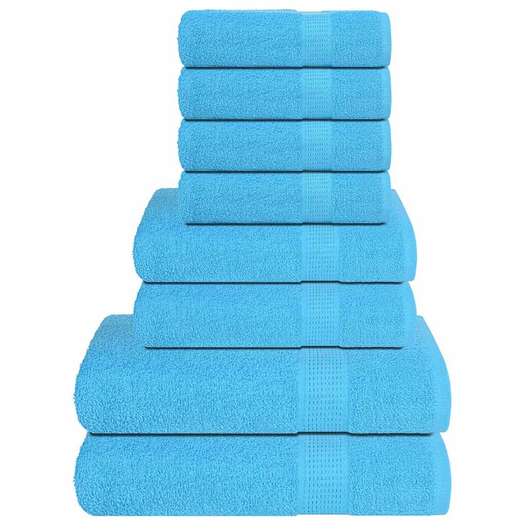 8Pcs conjunto de toalhas frogn 360 g/m² turquesa