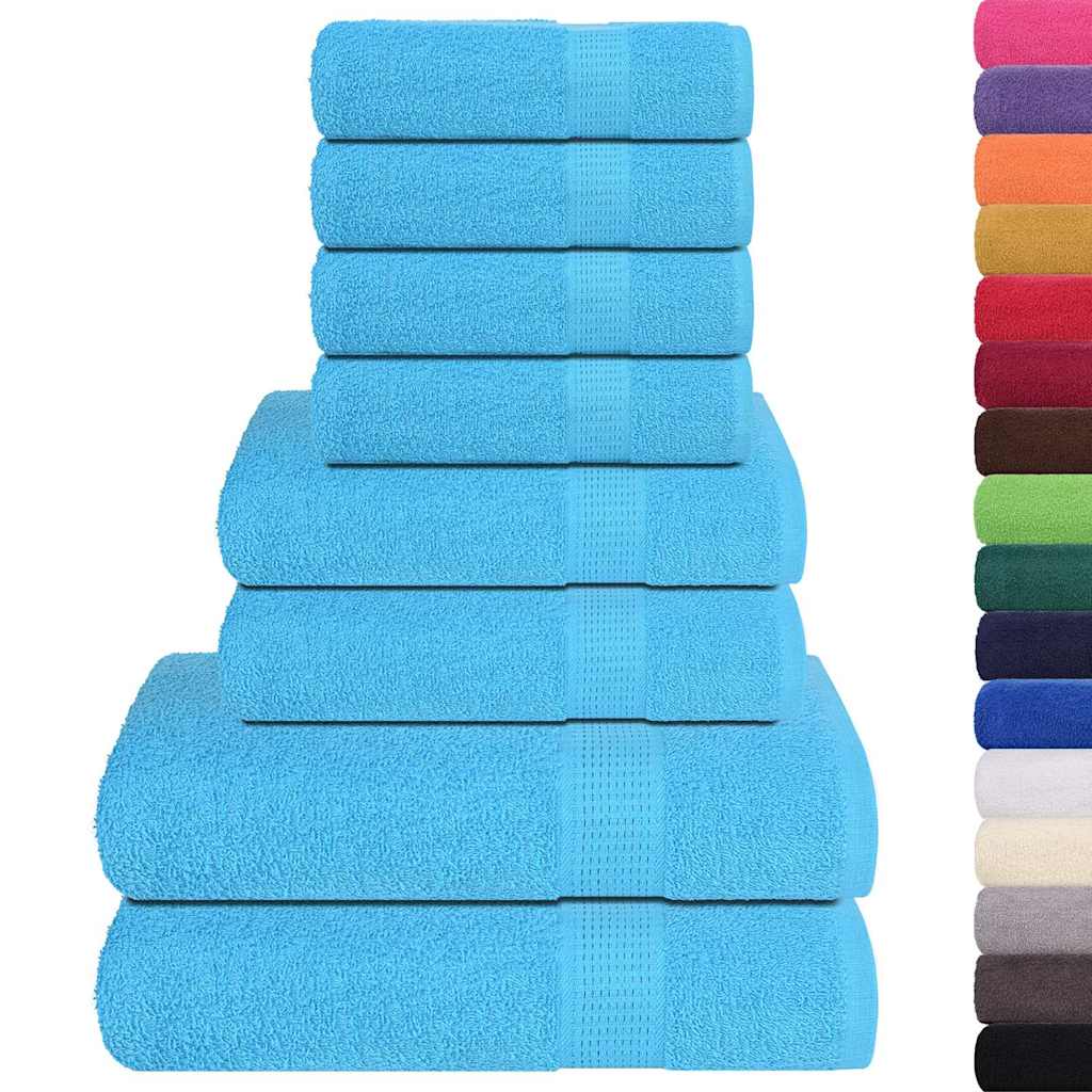 8Pcs conjunto de toalhas frogn 360 g/m² turquesa