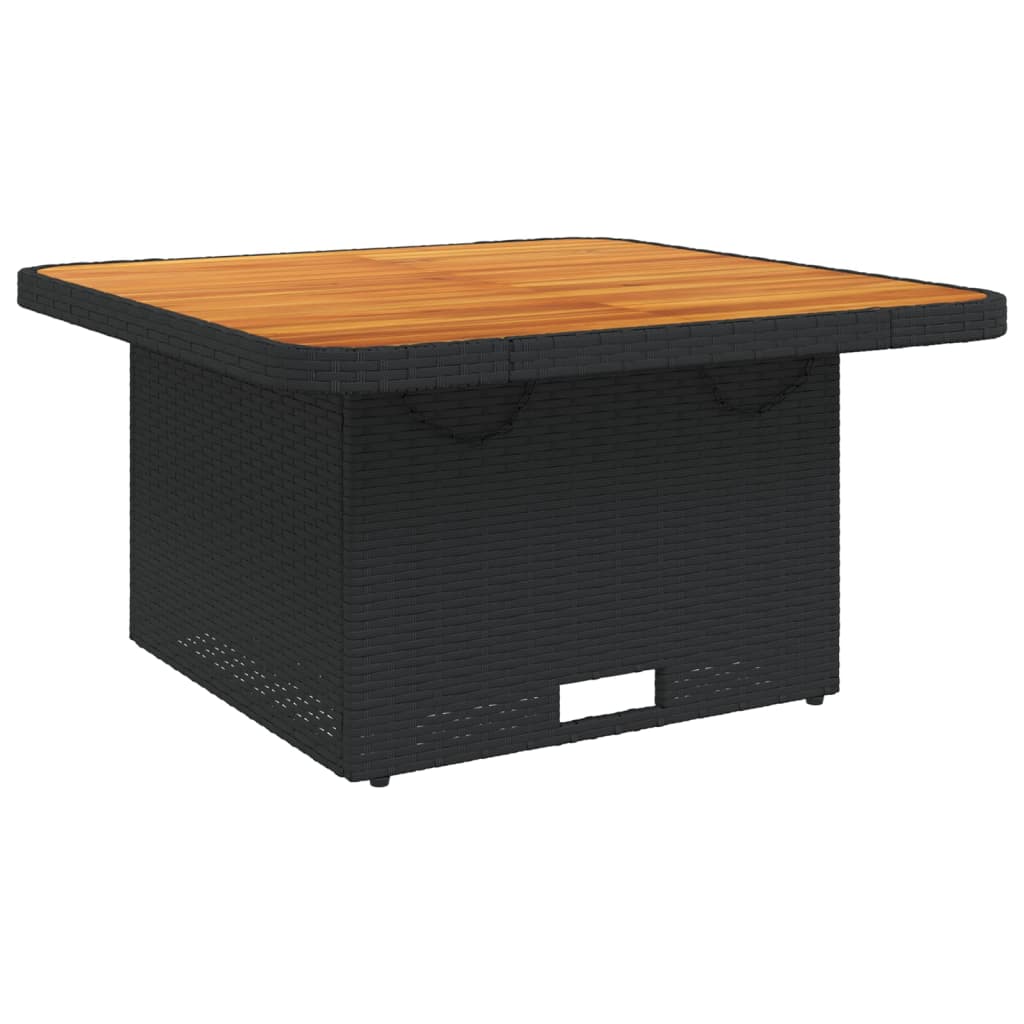 3 Pcs conjunto de jantar p/ jardim c/ almofadões vime PE preto