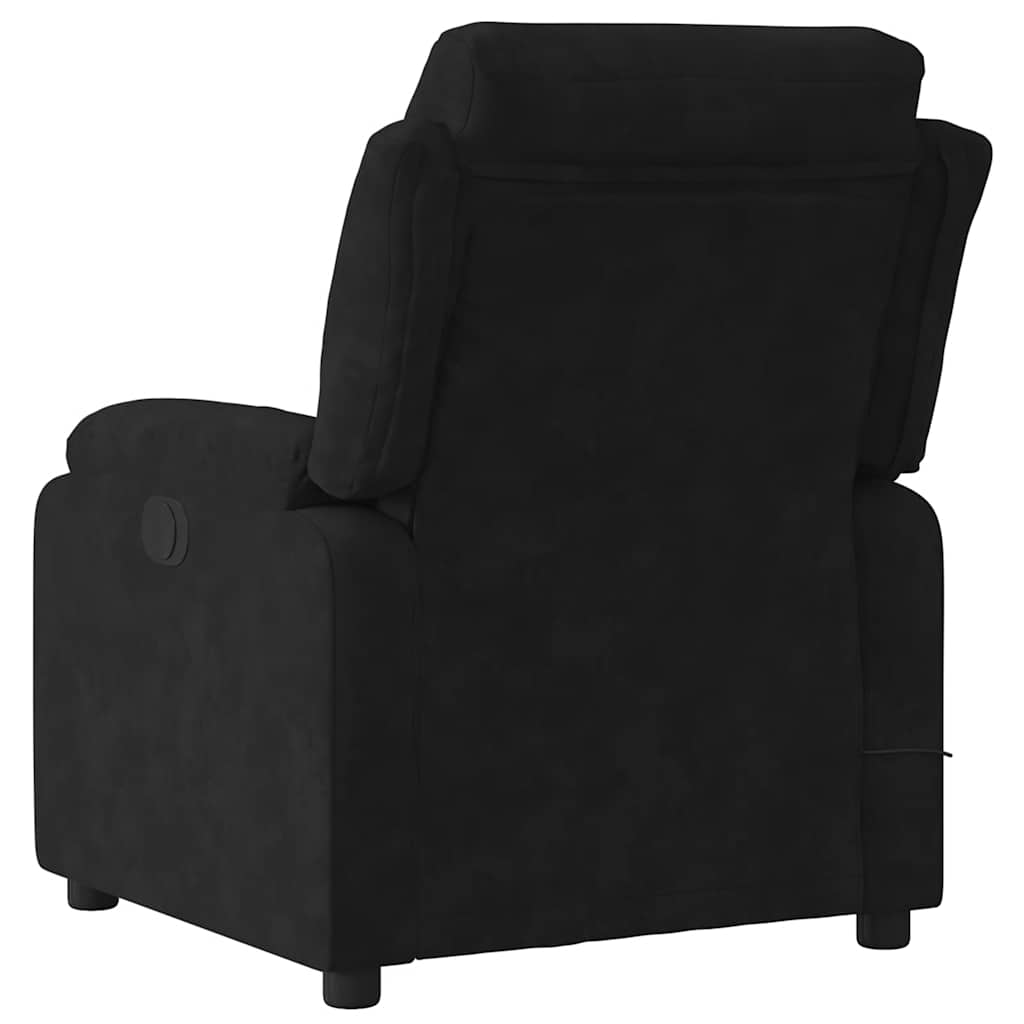 Poltrona de massagem reclinável em veludo preto