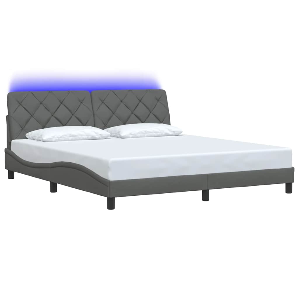 Estrutura de cama com LED sem colchão 180x200 cm tecido