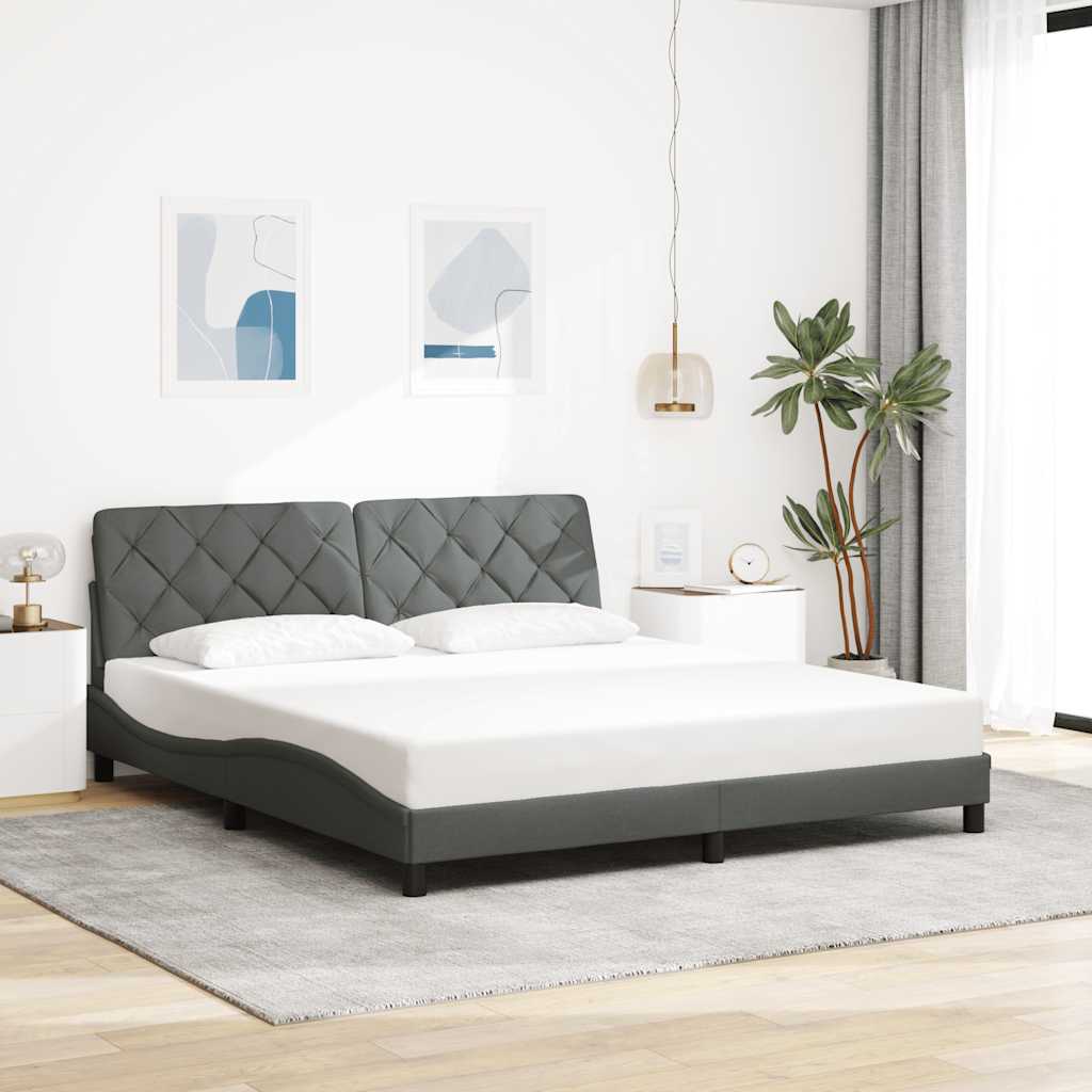 Estrutura de cama com LED sem colchão 180x200 cm tecido