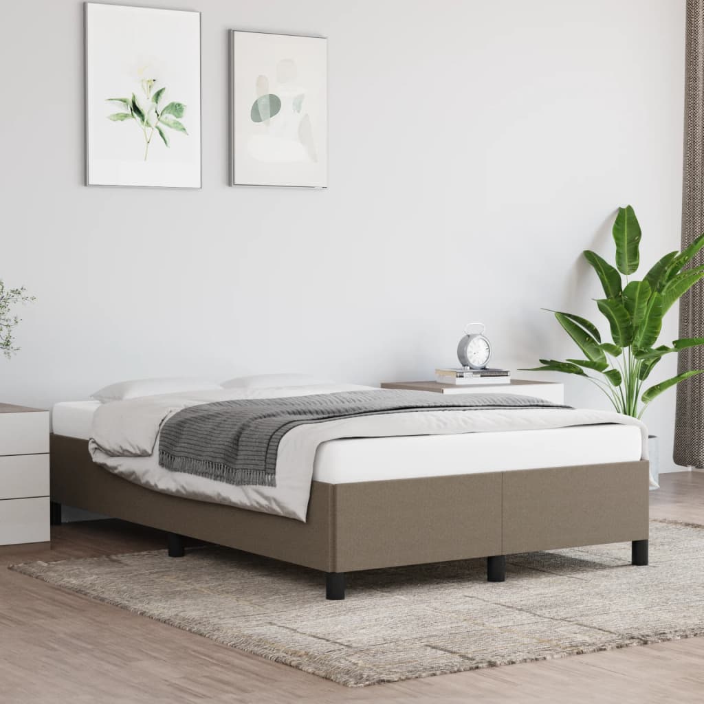 Estrutura de cama sem colchão 120x190cm tecido cinzento