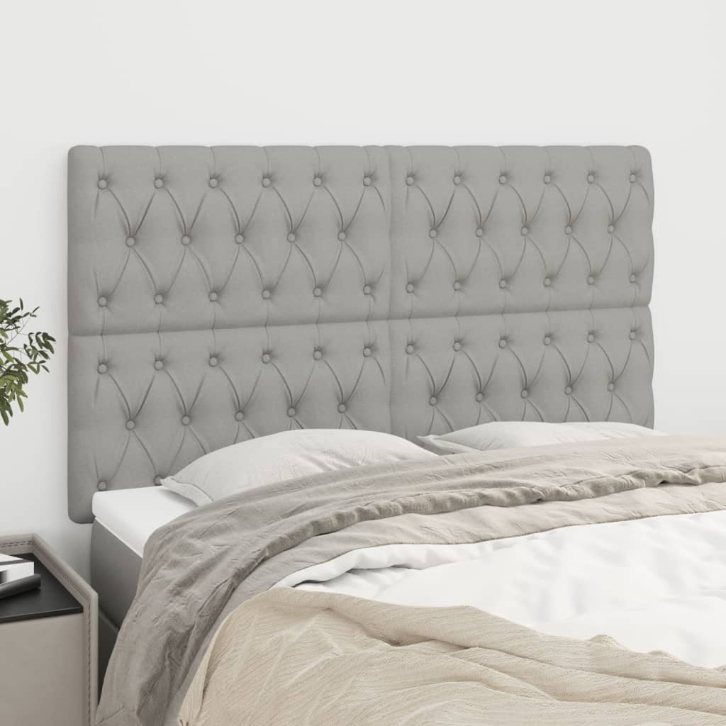 Cabeceira cinza claro 144x7x118/128 cm tecido