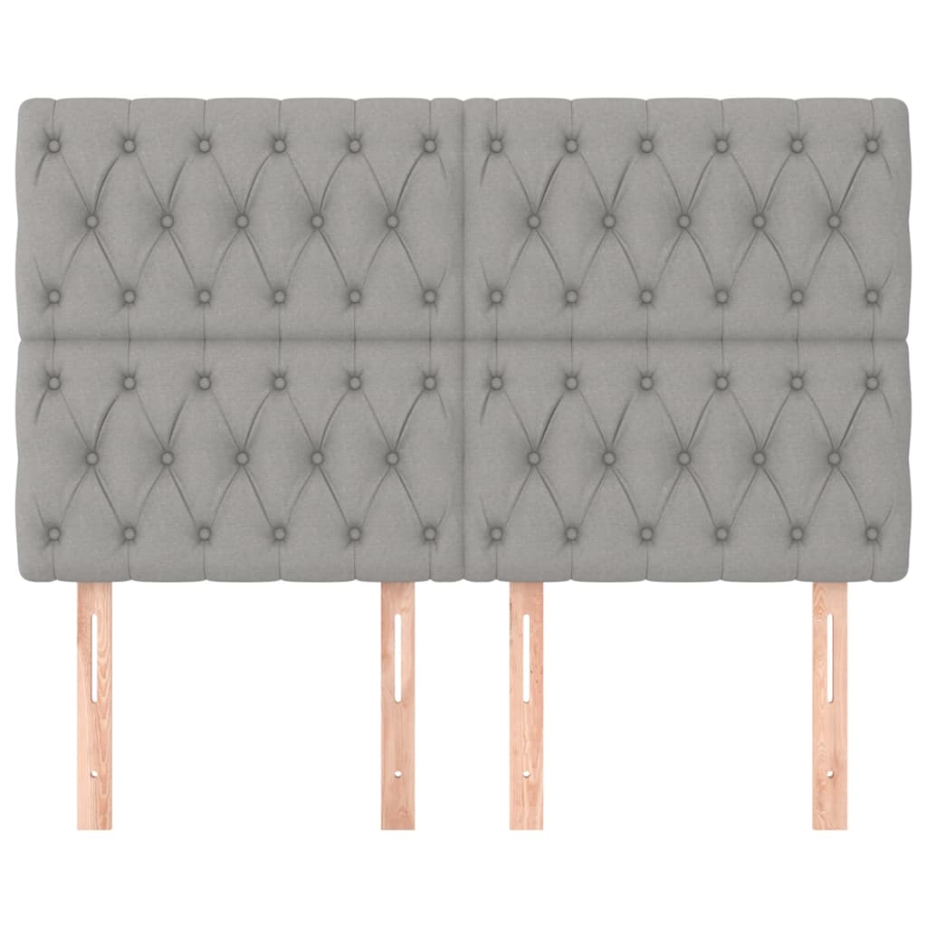 Cabeceira cinza claro 144x7x118/128 cm tecido