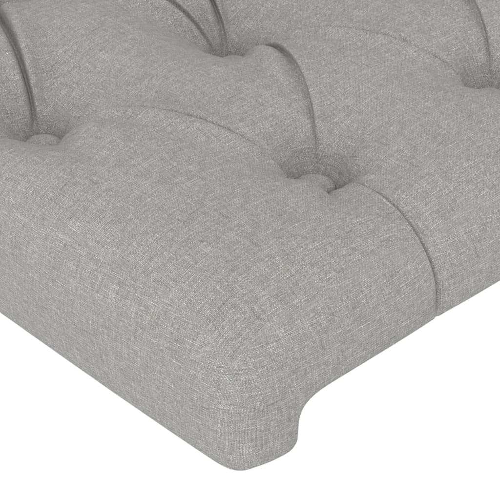 Cabeceira cinza claro 144x7x118/128 cm tecido