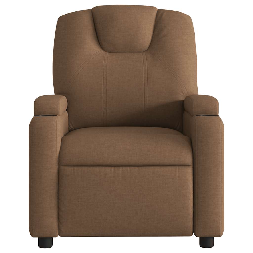 Poltrona de massagens reclinável tecido castanho