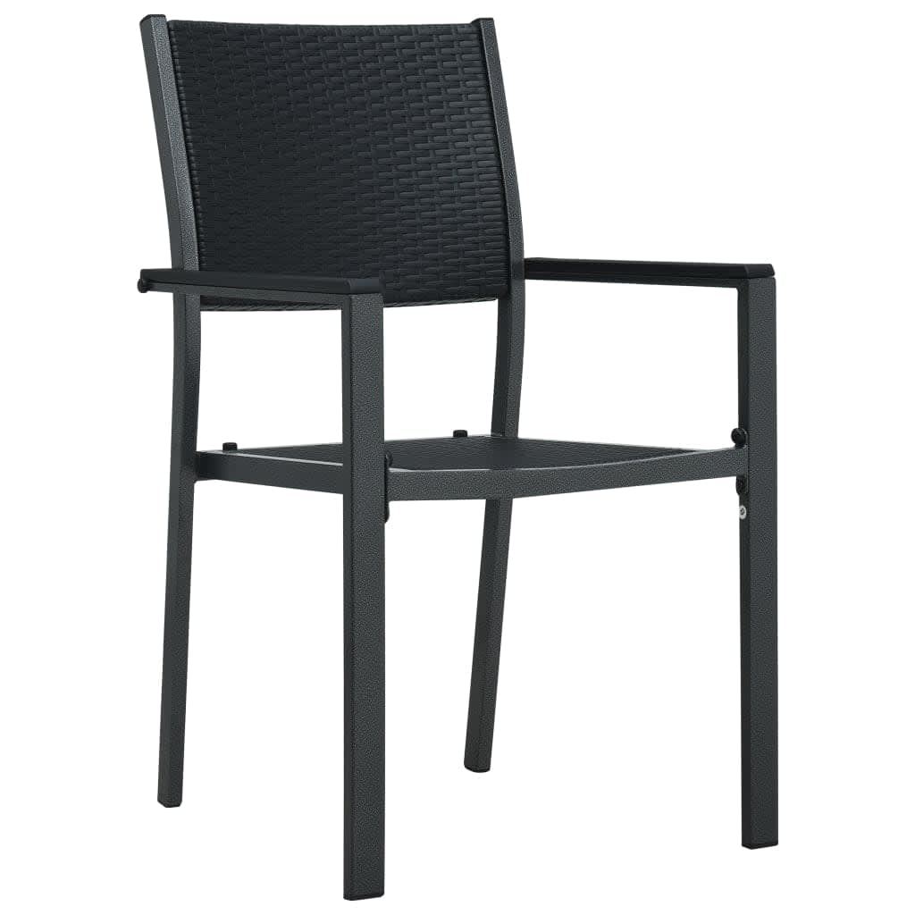 5 Pcs conjunto de jantar para jardim preto