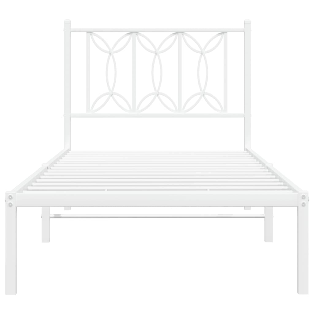Estrutura de cama com cabeceira 90x200 cm metal branco