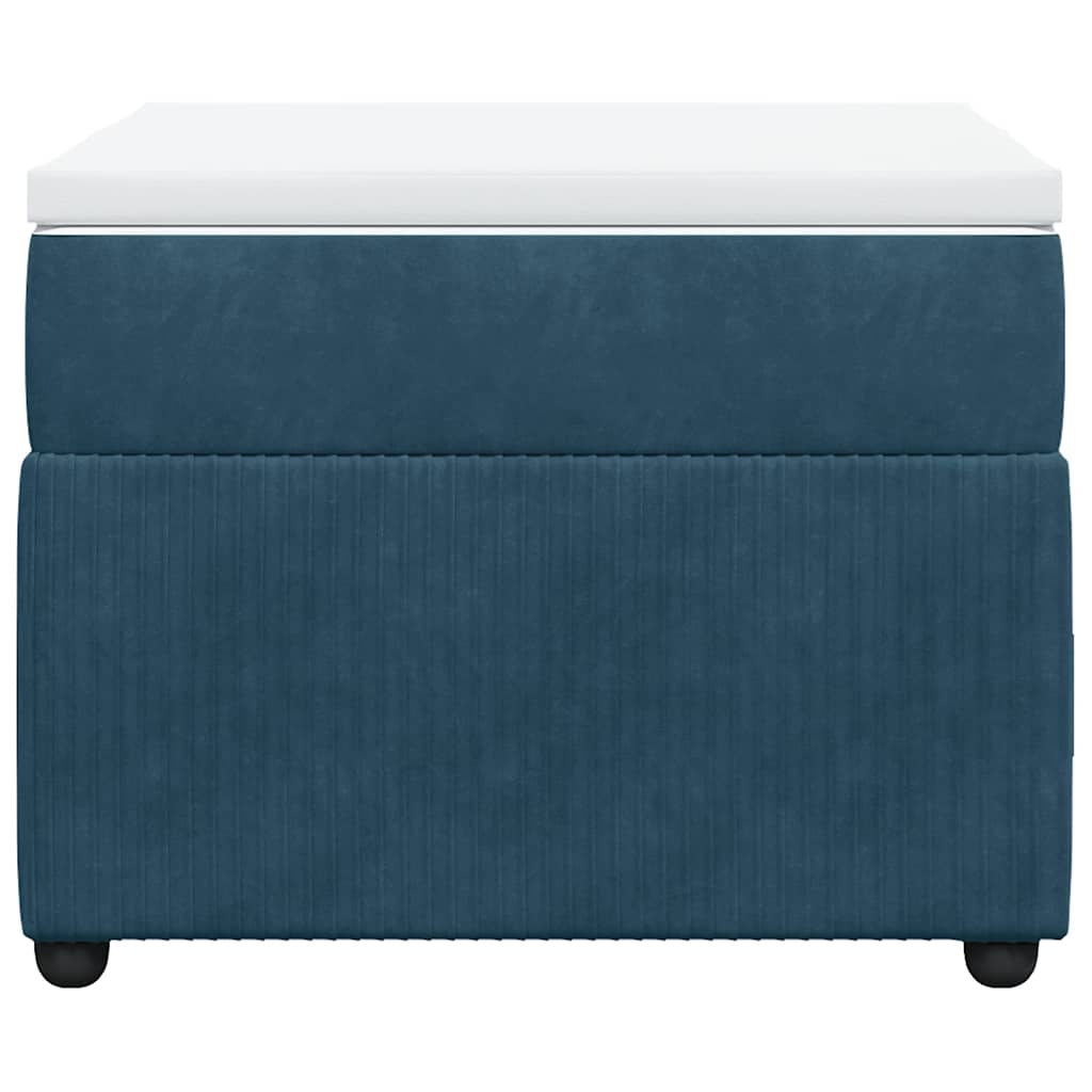 Cama com molas/colchão 90x200 cm veludo azul-escuro