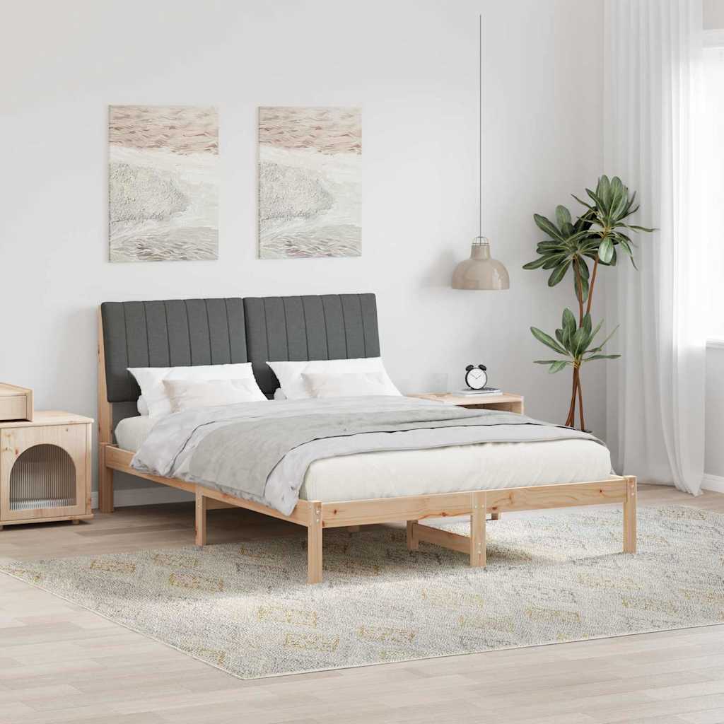 Estrutura da cama com cabeceira castanho 135 x 190 cm