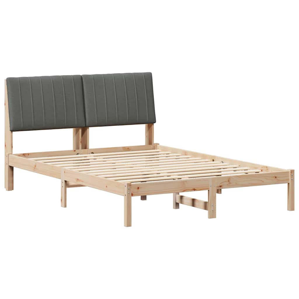Estrutura da cama com cabeceira castanho 135 x 190 cm