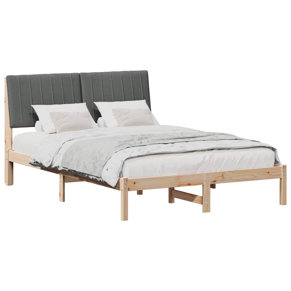 Estrutura da cama com cabeceira castanho 135 x 190 cm
