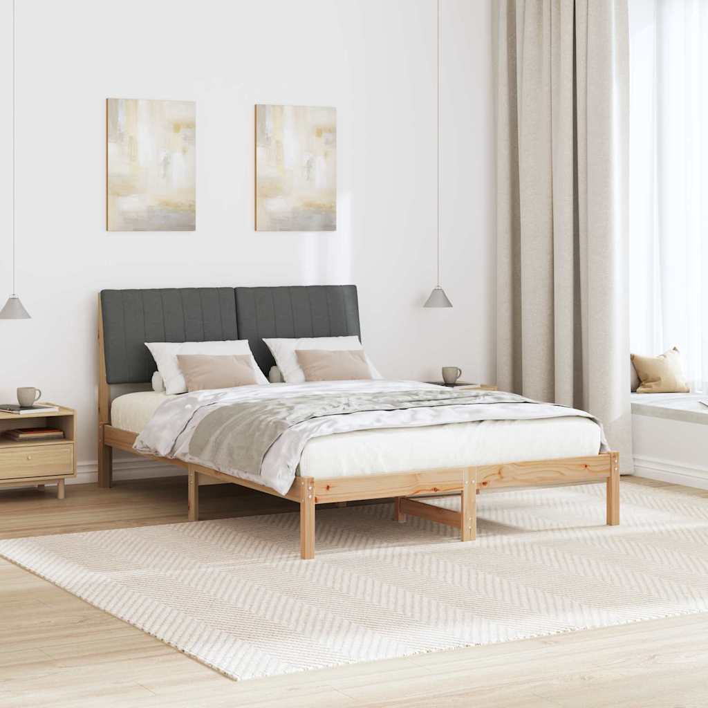 Estrutura da cama com cabeceira castanho 135 x 190 cm
