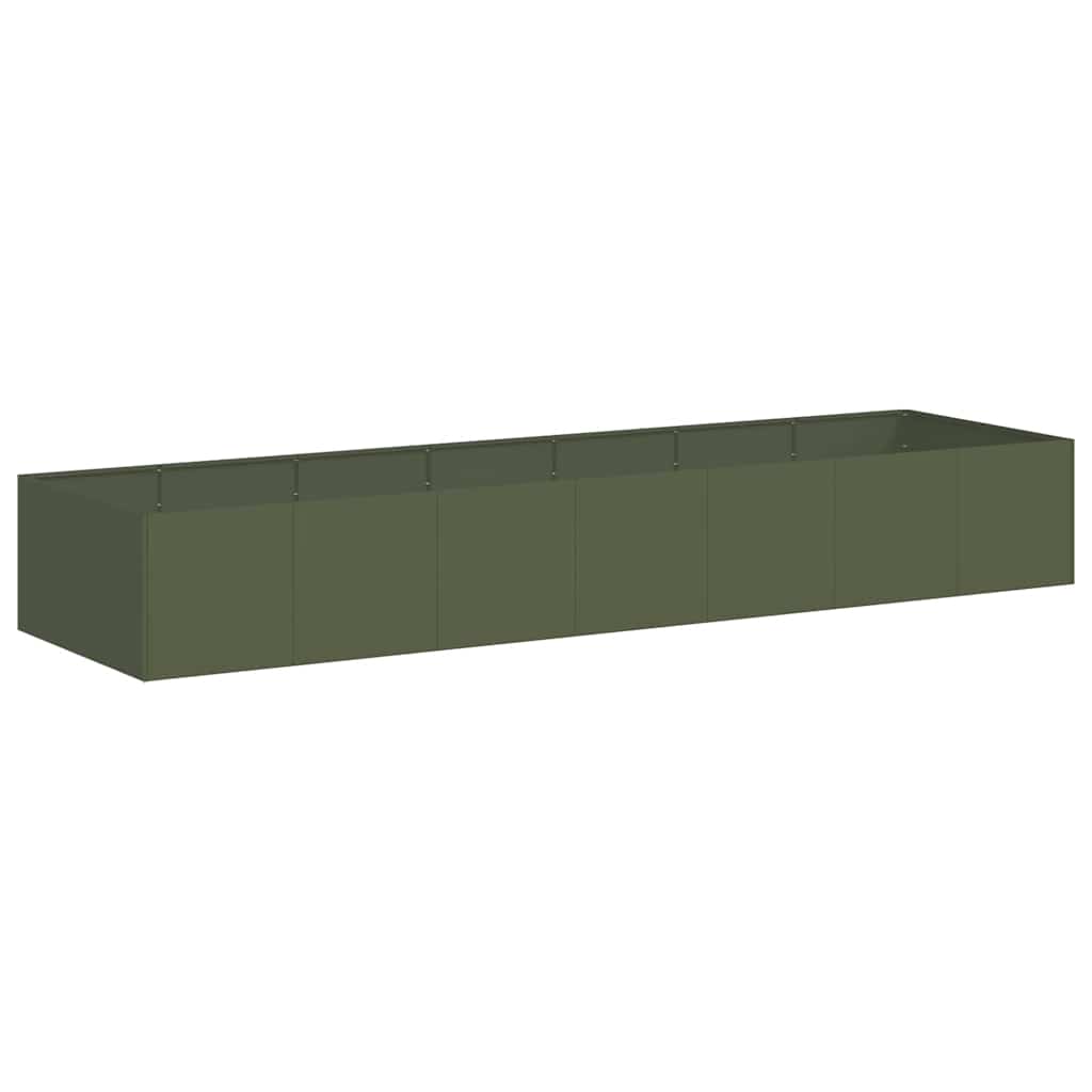 Vaso/floreira 280x80x40 cm aço verde azeitona