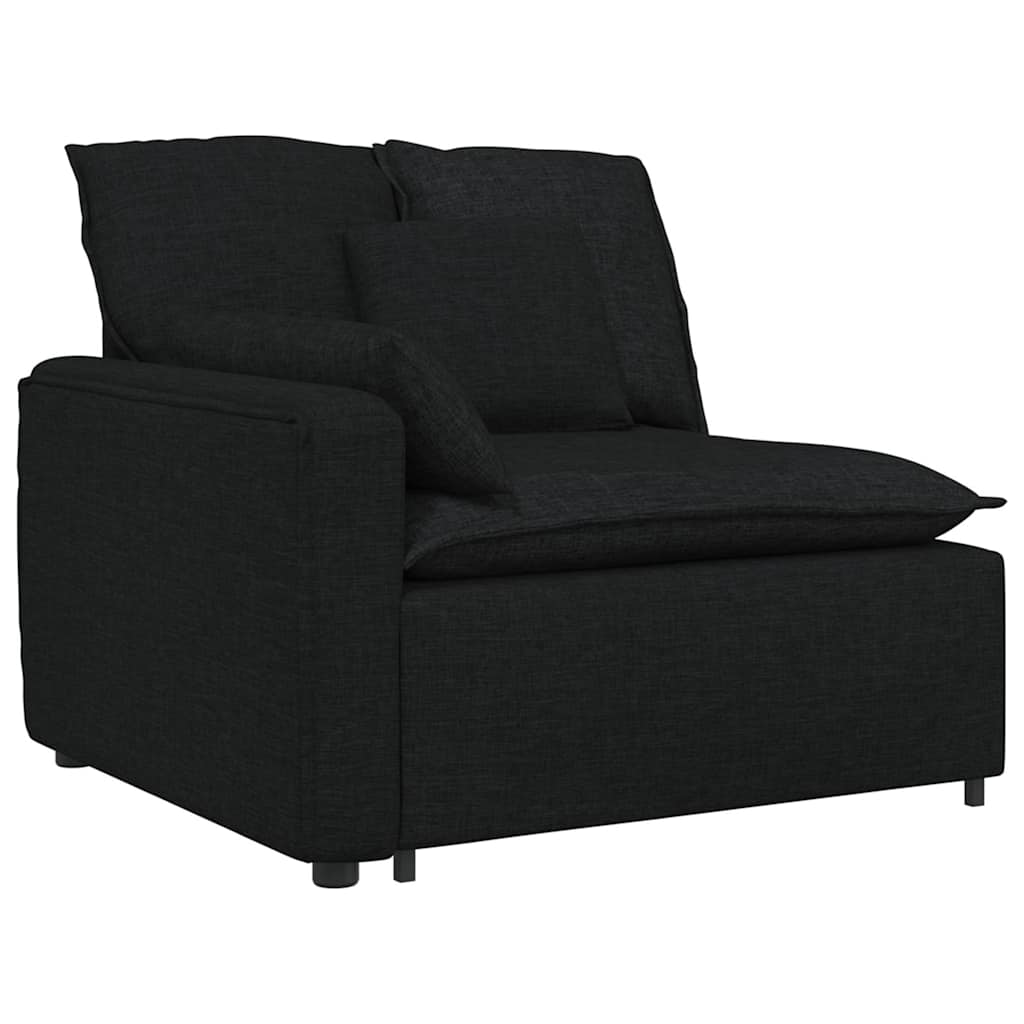 Sofá modular com almofadas tecido preto
