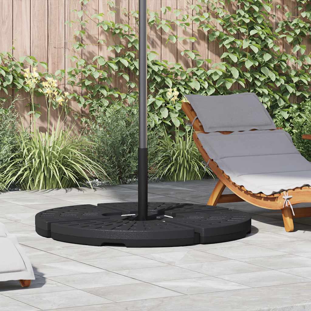 Base de guarda-sol em forma de ventoinha 4 pcs preto