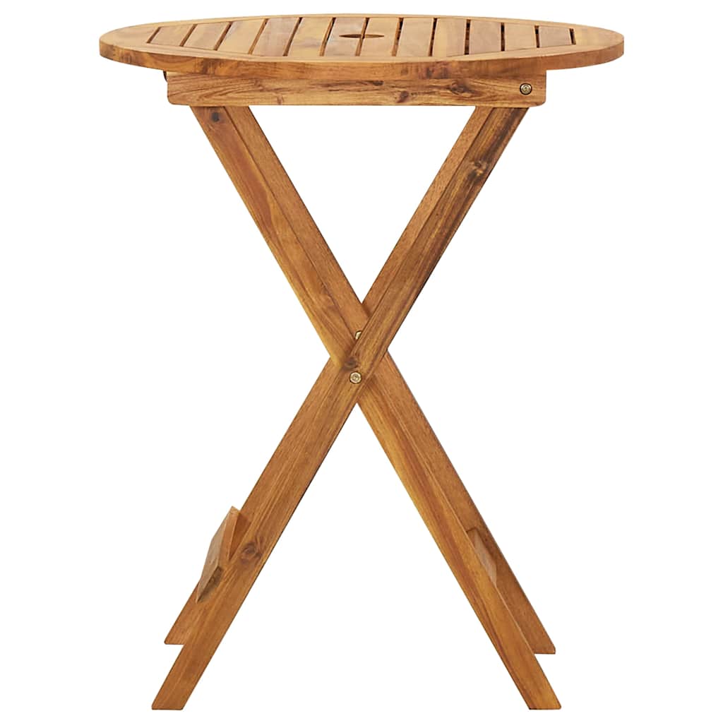 3 Pcs conjunto jantar dobrável p/ jardim madeira acácia maciça