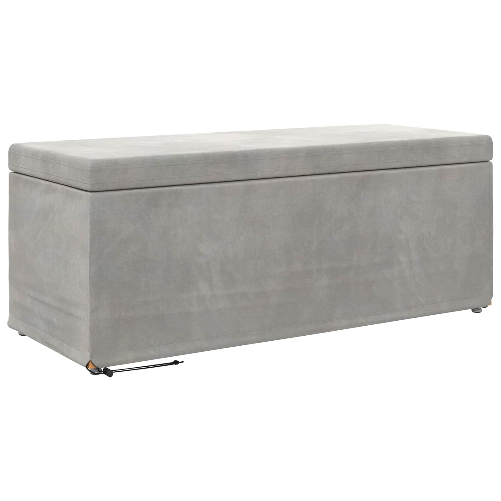 Banqueta cinzento-claro veludo e madeira de engenharia