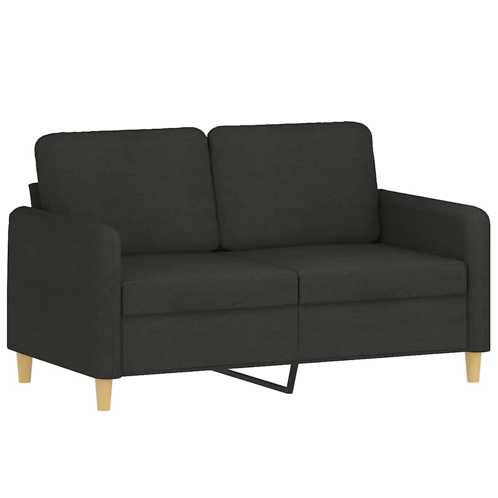 Sofá 2 lugares + almofadas decorativas 120 cm tecido preto