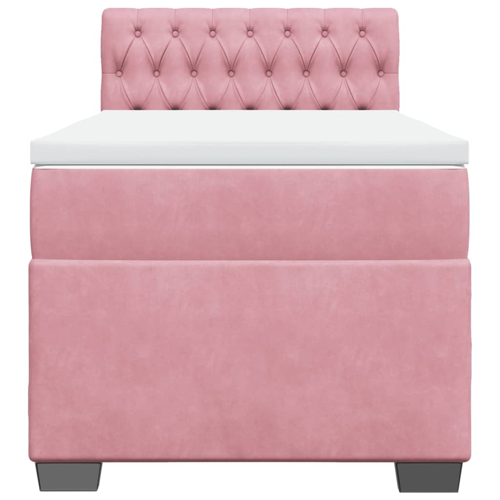 Cama com molas/colchão 80x200 cm veludo rosa
