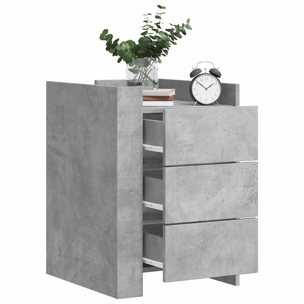Mesa de cabeceira 45x50x65 cm derivados madeira cinza cimento