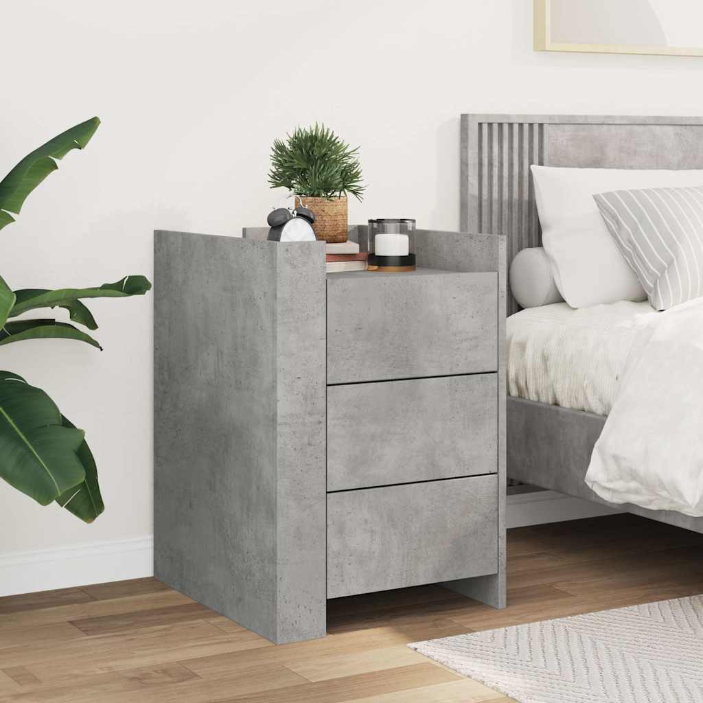 Mesa de cabeceira 45x50x65 cm derivados madeira cinza cimento