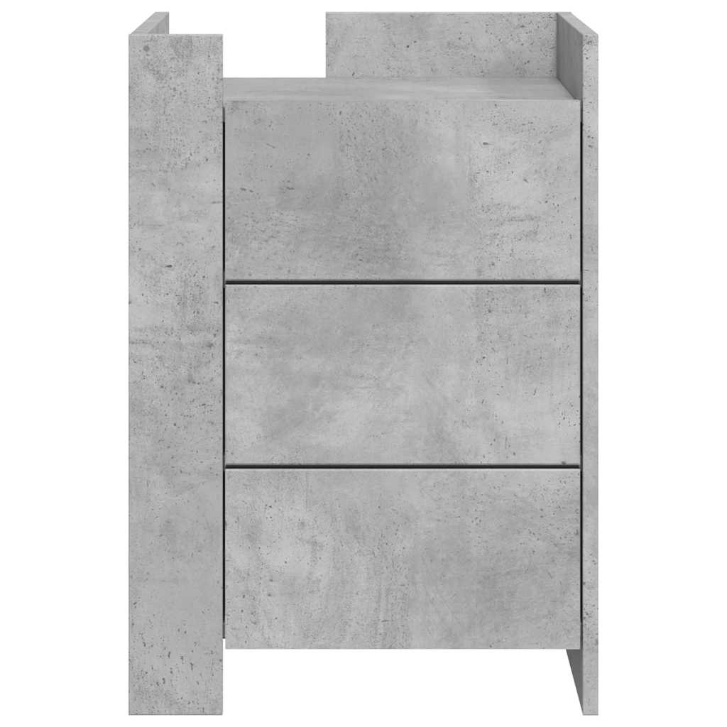 Mesa de cabeceira 45x50x65 cm derivados madeira cinza cimento