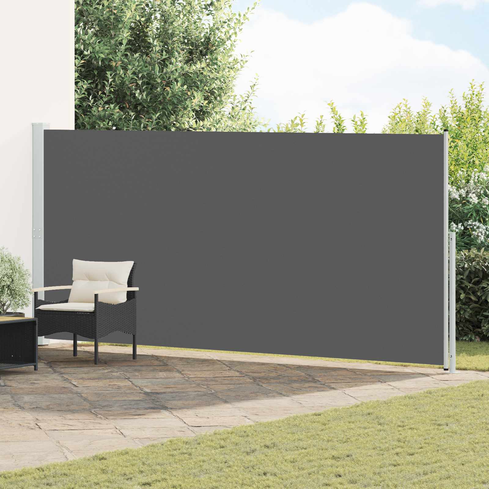 Toldo lateral retrátil 200 x 300 cm 100% poliéster, ferro e aço