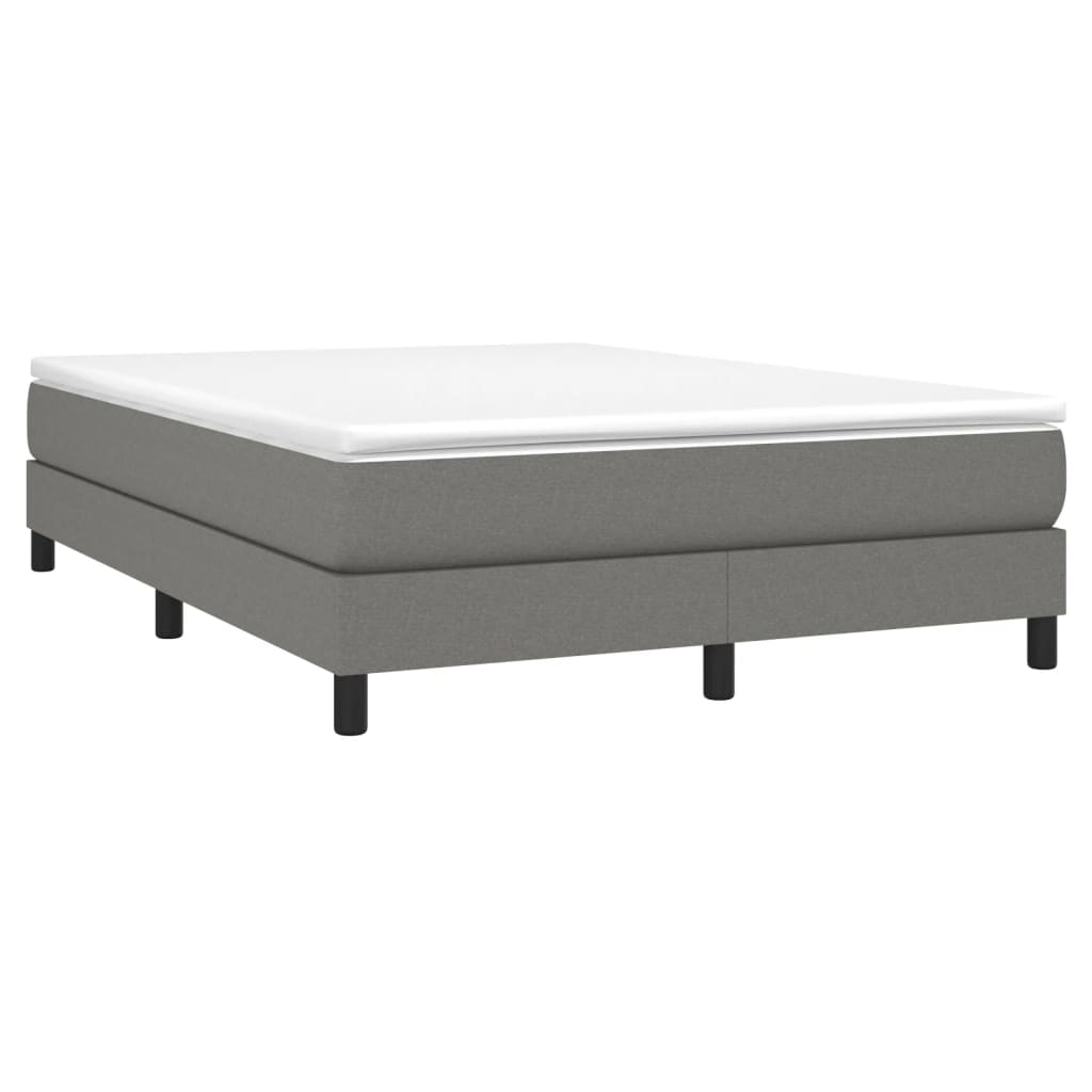 Estrutura de cama com molas 140x200 cm tecido cinzento-escuro