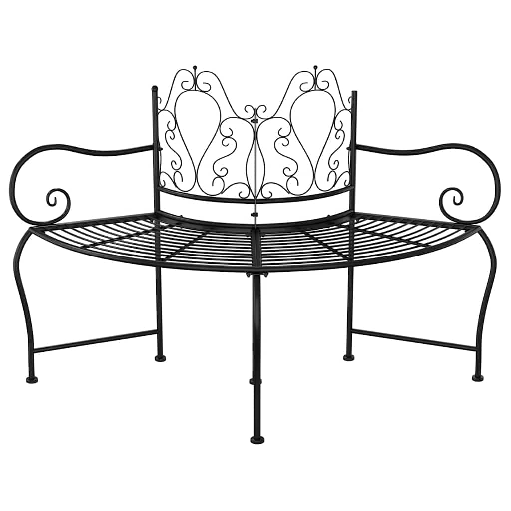 Banco para árvore 150 cm aço preto