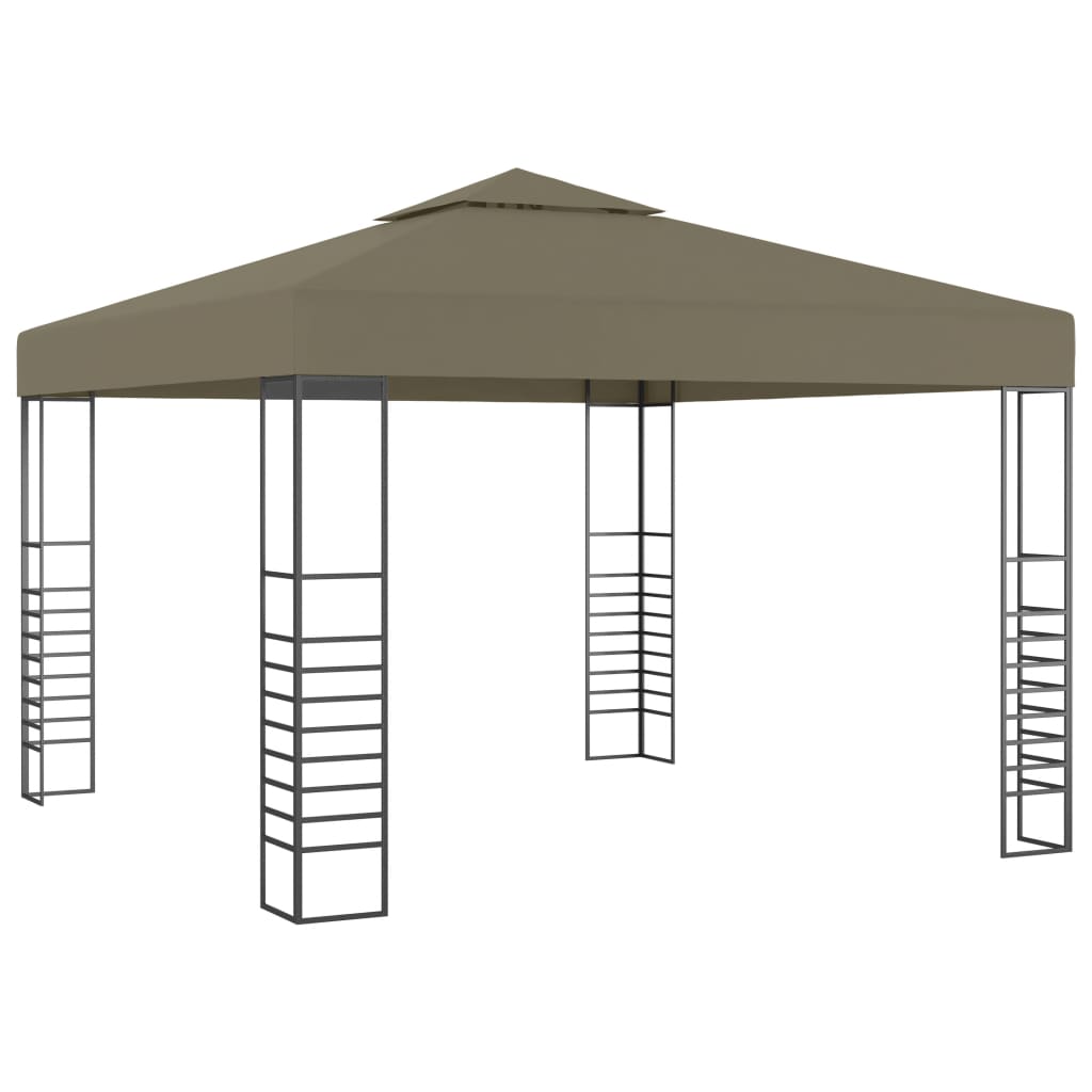 Tenda de jardim 3x3m 180 g/m² cinzento-acastanhado