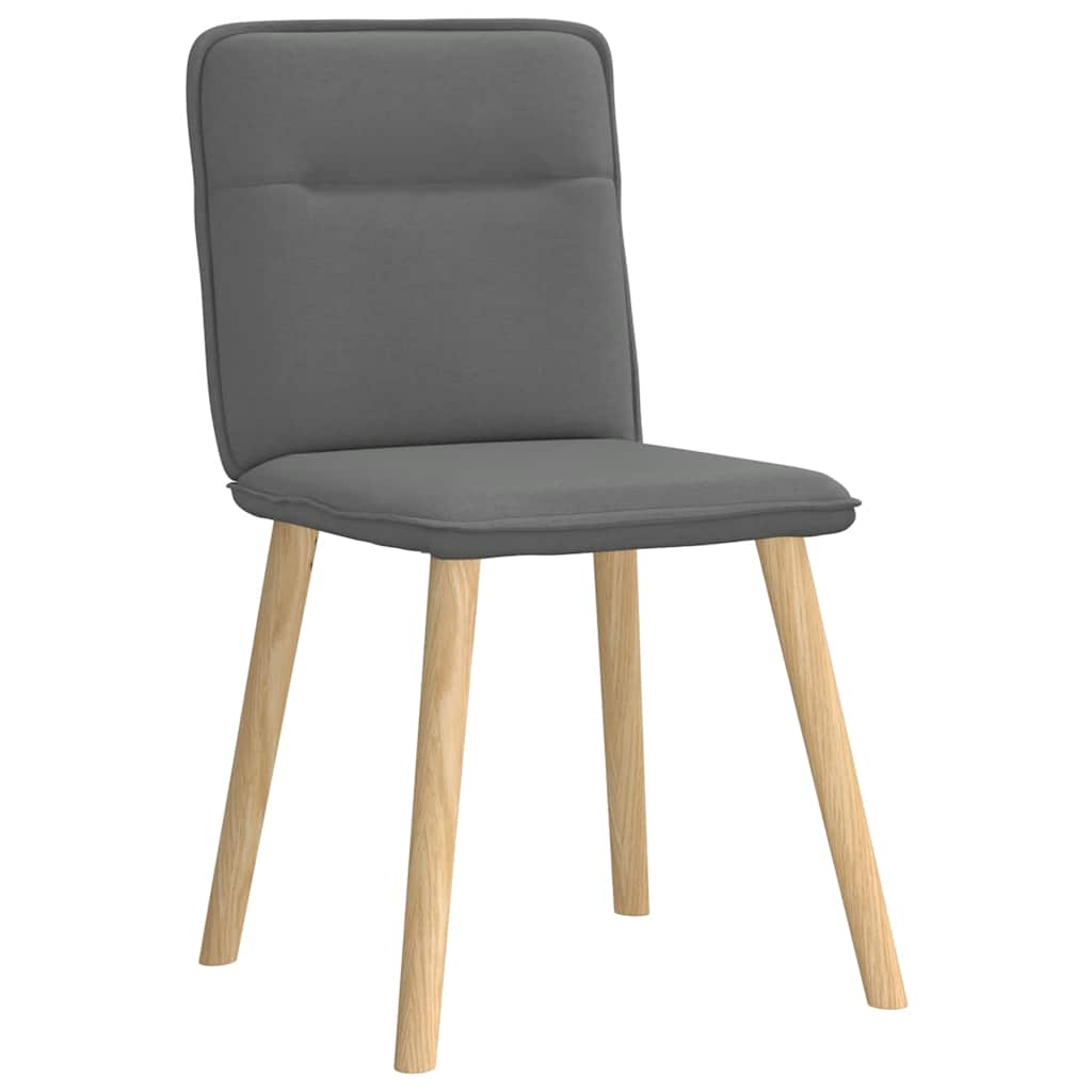 Cadeiras de jantar 4 pcs tecido cinzento-escuro
