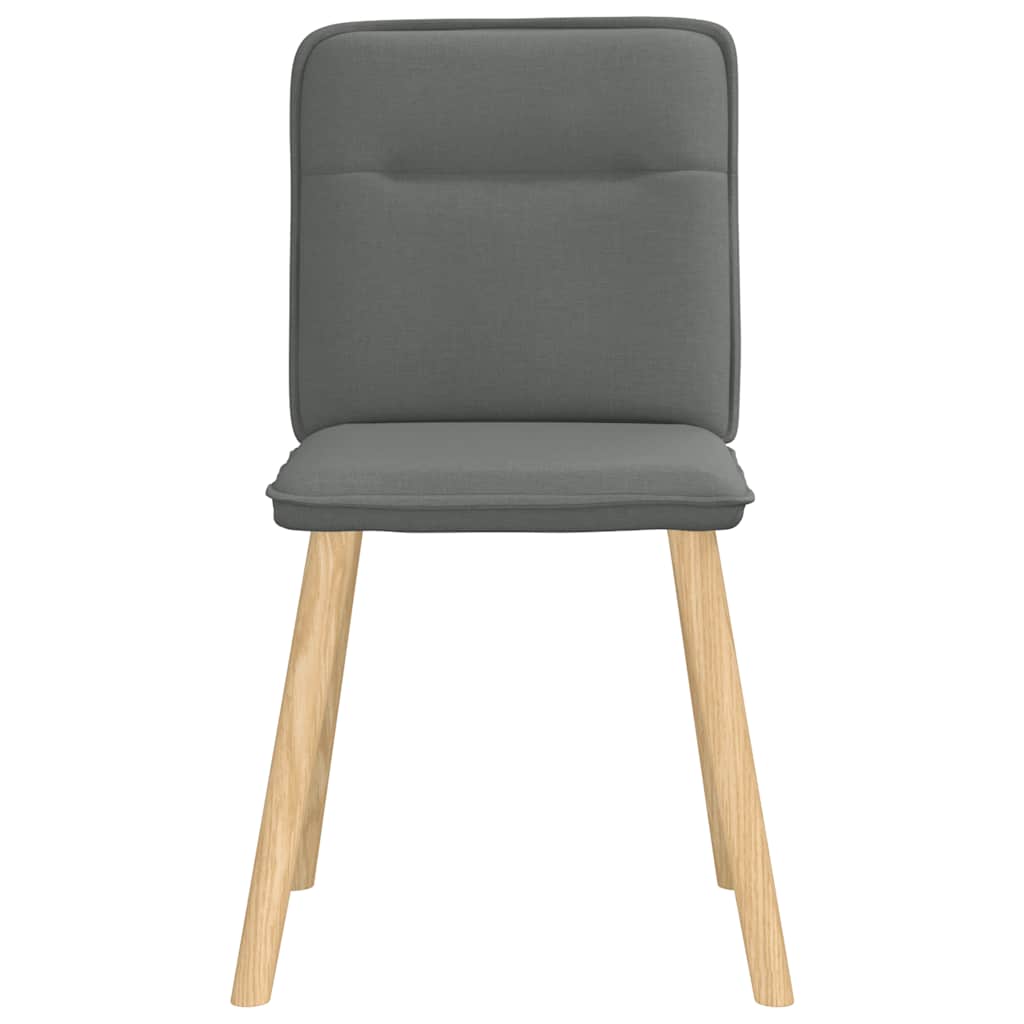 Cadeiras de jantar 4 pcs tecido cinzento-escuro