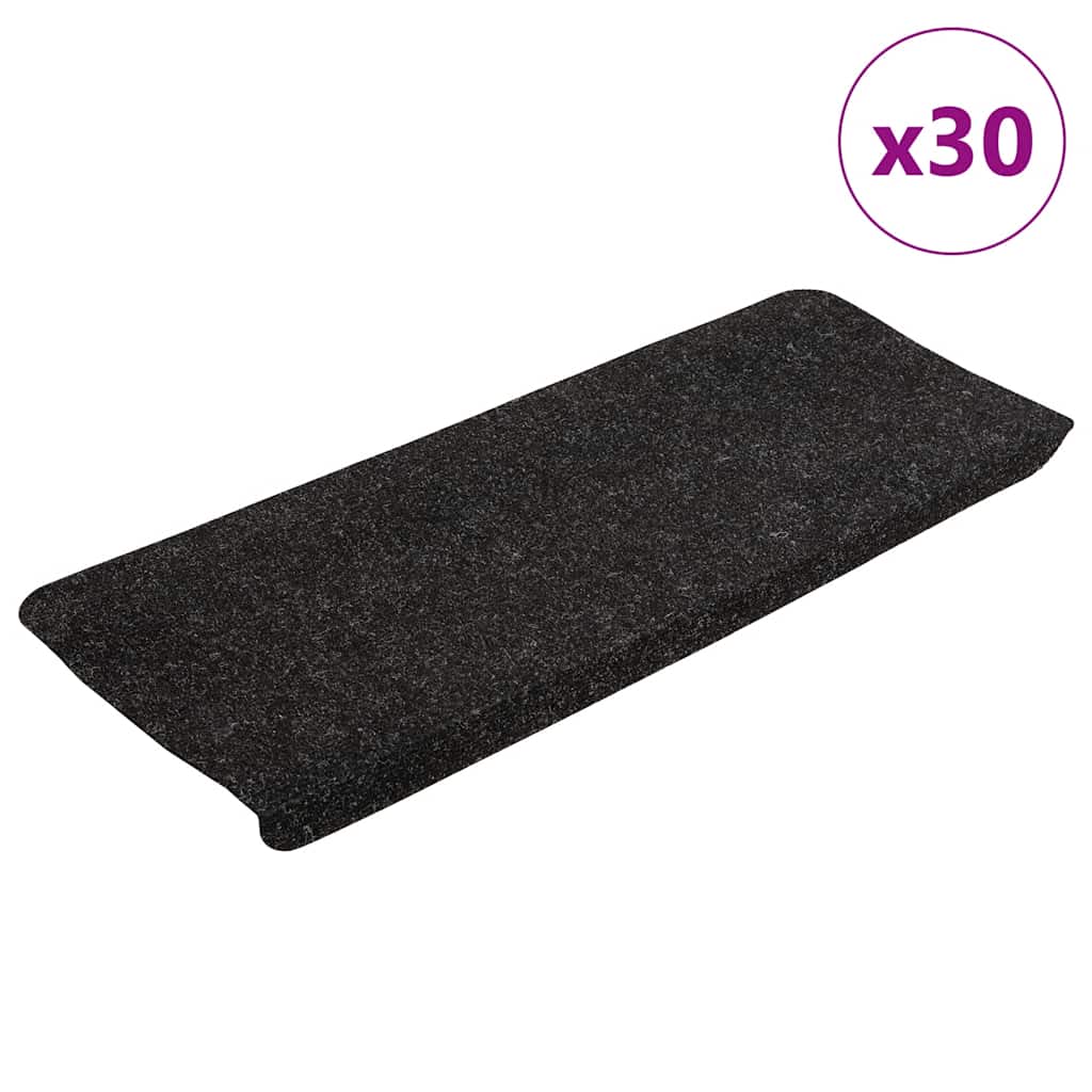Tapetes de escada adesivos 30 pcs 65x24,5x3,5 cm antracite