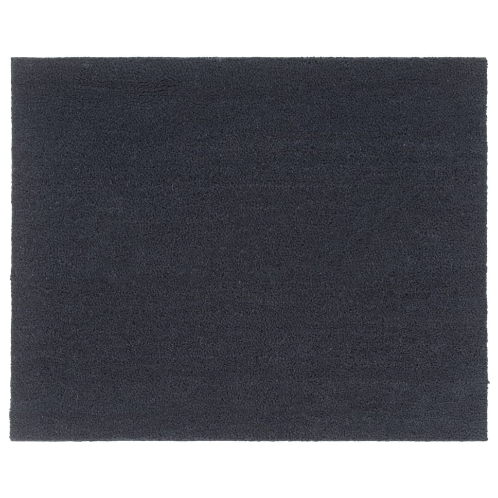 Tapete de porta 80x100 cm fibra de coco tufada cinzento escuro