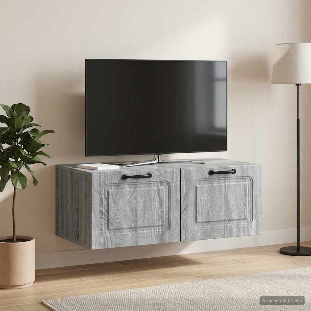 Gabinete de TV de parede sonoma cinzento 78,5 x 41 x 30 cm